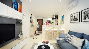 Căn hộ 66 m2 được thiết kế hợp lý cho gia đình 3 thành viên